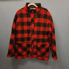 ウール 赤黒 チェック ジャケット　古着