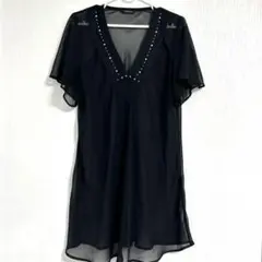 VALENZA40ブラック シースルーチュニック