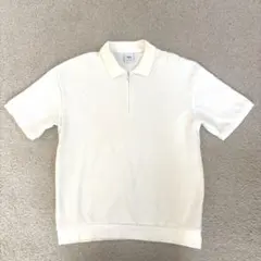 ZARA メッシュジップポロシャツ ホワイト S 38のサムネイル