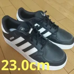 【美品】adidas アディダス 23cm 黒 ライン
