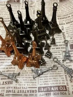 18 ハンドメイド資材❣️チャーム　エッフェル塔　まとめ売り　多種類