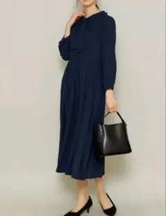 A.v.v ボウタイワンピース　ネイビー　M