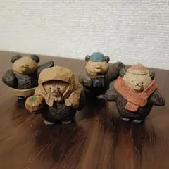 木彫り風 ガチャ たかはたまさお 木彫りの熊 くま カプセルトイ 4点セット