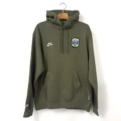 NIKE SB フリース プルオーバー パーカー オリーブ（M〜Lサイズ相当）