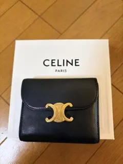 CELINE トリオンフ 三つ折り財布 ブラック