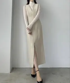 《あーさん専用》Louere フロントダブルジップIラインジャンパースカート