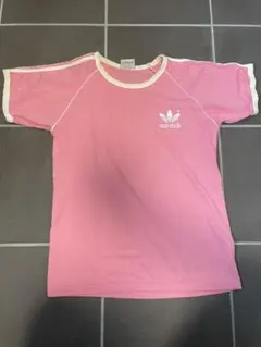 adidas ピンク ラグランスリーブ Tシャツ　トレフォイル