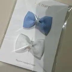 【新品未使用】la mer リボン　ヘアピン　ラメール