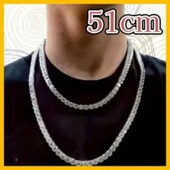 ユニセックス ジルコニア テニスチェーン ネックレス　 51cm