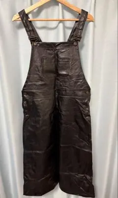 GRL 黒いレザーサロペットオーバーオール