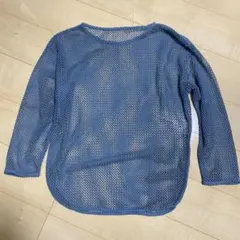 青いメッシュトップス ONEサイズのサムネイル