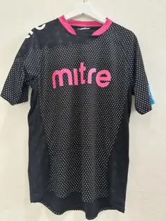古着 Mitre サッカーシャツ 黒 ピンクのサムネイル