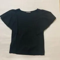 オンワード樫山のany sis、チュールフレンチ袖 Ｔシャツ、黒、0（XS）のサムネイル