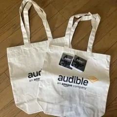 2個セット audible トートバッグ ベージュandメモ帳2 ノベルティ