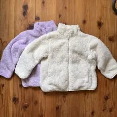 フリースジャケット 2色セット 白 紫