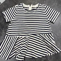 crewcuts ボーダー ペプラム トップス サイズ10のサムネイル