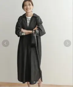 URBAN RESEARCH DOORS デニムスキッパーワンピース ブラック