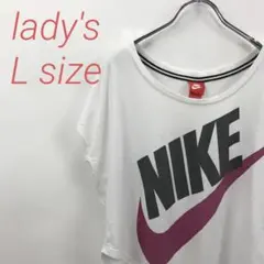 ビッグロゴ★NIKE/ナイキ 半袖Tシャツ  ホワイト サイズL レディース
