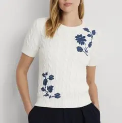 LAUREN RALPH LAUREN フローラルショートスリーブケーブルニットのサムネイル