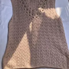 手編み　ベスト　フリ-