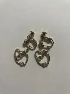 ハート型ミッキーマウスクリップ式イヤリング