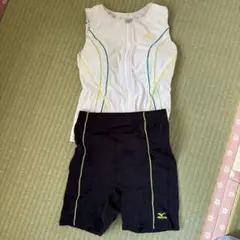 Mizuno スポーツ用水着 ホワイト/ブラック