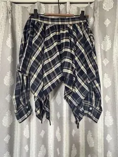 ACLENT アシンメトリーチェックミニスカート