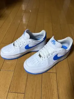 美品　NIKE AIR FORCE 1 ホワイト ブルー　27.5cm