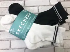 スケッチャーズ レディース スニーカーソックス 8足組 ブラック＆ホワイトのサムネイル