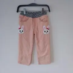 ★【古着】mikihouse(ミキハウス)パンツ　90　オレンジウサギのワッペンのサムネイル