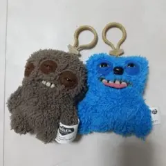 美品　Fuggler ファグラー キーリング ブラウン 青　ブルーぬいぐるみ