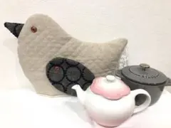 鳥さんのティーコゼー   ミナペルホネン ウールグレー  ルクルーゼやストウブのサムネイル