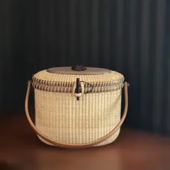 ナンタケットバスケット　トートパース　蓋付きバスケット