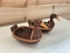 レトロ雑貨】かご バスケット 小物入れ アヒル型 - メルカリ