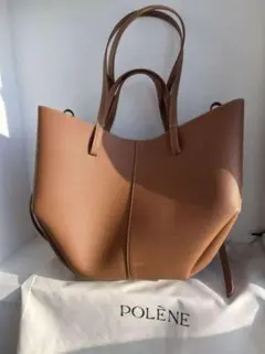 即日発送 Mini POLÈNE Cyme ブラウンレザー トートバッグ 通勤バックにも♪【POLENE】《Cyme Mini》レザー トートバッグ