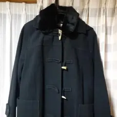 最終値下げ❣️ウール ダッフルコート ファー付き 黒