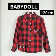 BABYDOLL 赤黒チェック 長袖シャツ 120cm