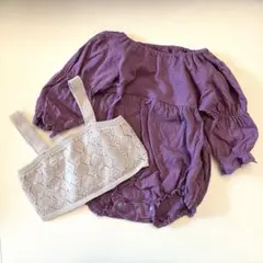 プティマイン　ロンパース　ニットビスチェ　セット　ベビー服　petitmain