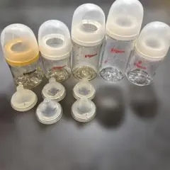 Pigeon ガラス　プラスチック　哺乳瓶セット