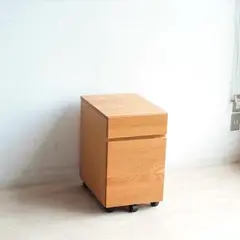 無印良品/MUJI オーク材 デスクワゴン 引出 ナチュラル ZR24069
