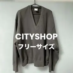 CITYSHOP ダークグレー Vネック トレーナーのサムネイル