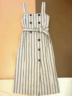 サロペット・ジャンパースカート（ストライプ）M