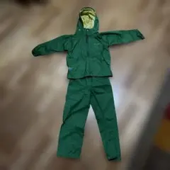 mont-bell モンベル　緑色レインウェアセット（ジャケット・パンツ）130