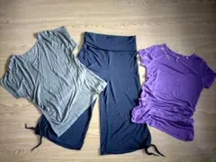 ヨガウェアセット（ブラック・カーキ・パープル）