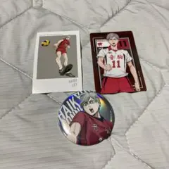 灰羽リエーフセット　ハイキュー‼︎　缶バッチ　チェキ風ステッカー　カード