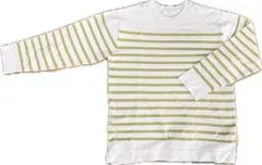 Samansa Mos2 長袖カットソー ホワイト/グリーン