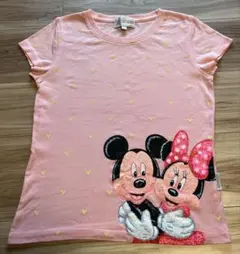 香港ディズニー ミッキー ミニー Tシャツ ピンク 半袖　Sサイズのサムネイル