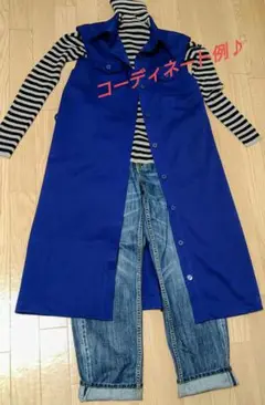 【美品！昭和レトロ　 古着】ジレ　ベスト　ノースリーブ　ポンチ素材