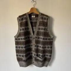 Jantzen ジャンセンウール100% ニットベスト フェアアイル 総柄 古着 