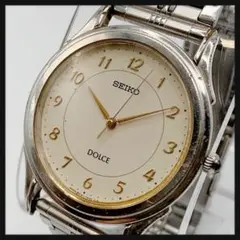【稼働】SEIKO セイコー★ドルチェ メンズ 腕時計 クオーツ 薄型 シルバー